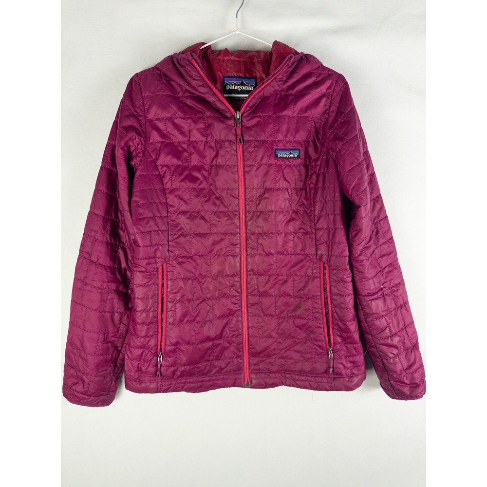Patagonia Nano Puff Hooded Jacket Womens M Magenta Pink Quilted Gorpcore Outdoor